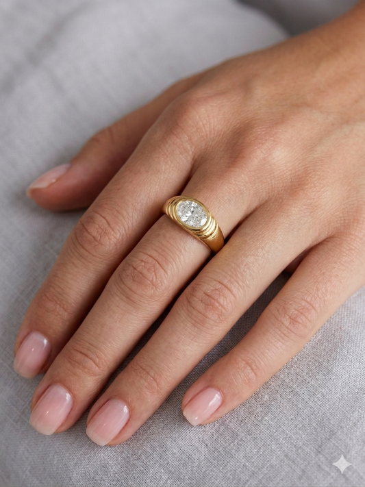 Celeste Oval Band