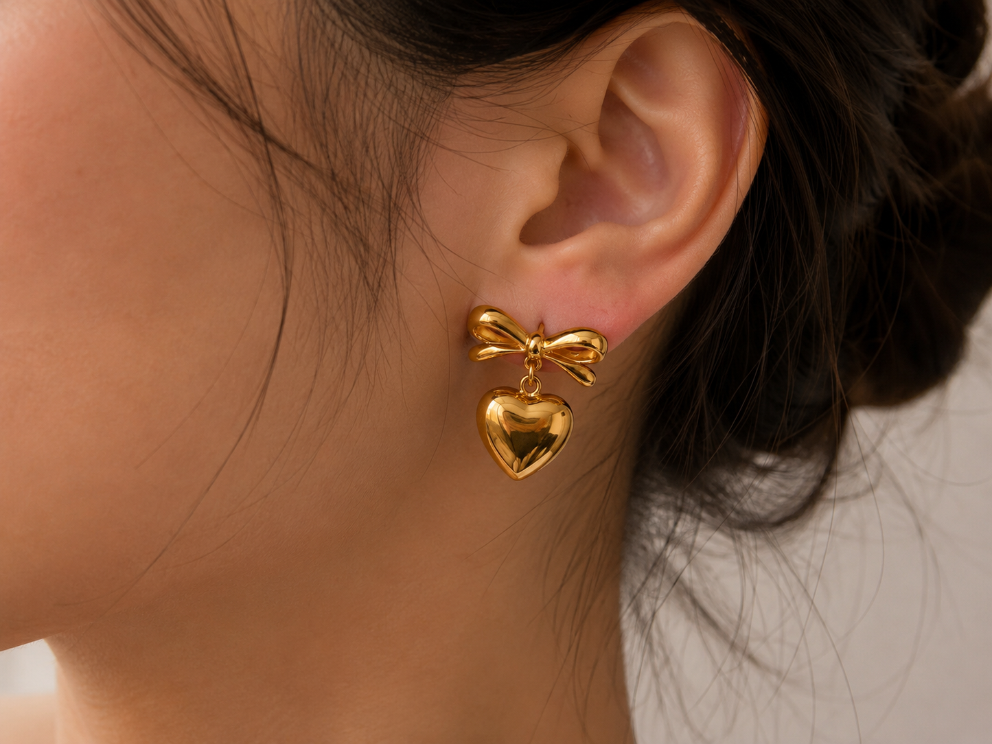 Bow Heart Earrings