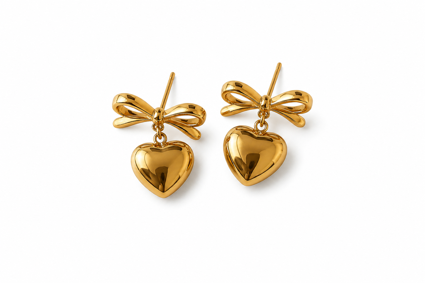 Bow Heart Earrings
