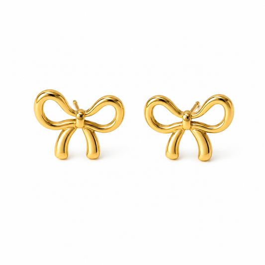 Golden Ribbon Studs