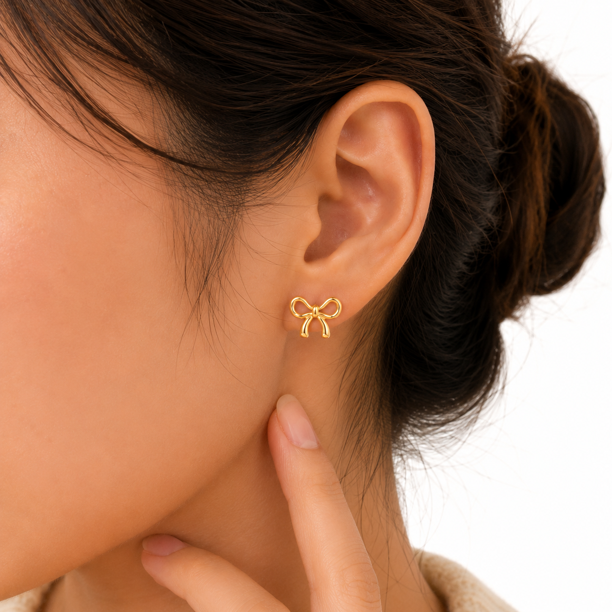 Golden Ribbon Studs
