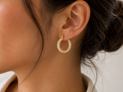 Golden Stardust Hoops