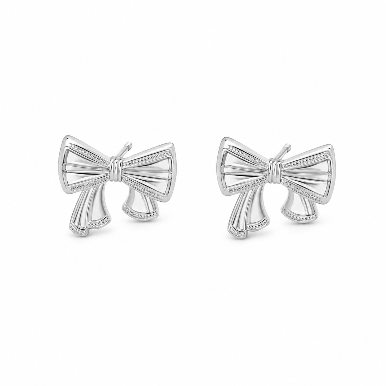 Silver Coquette Studs